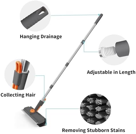 AIR U Multi-Purpose Floor Scrub Brush with Long Handle