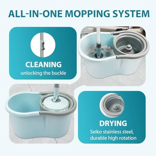 Gzdisbek Spin Mop and Bucket Set with Wringer