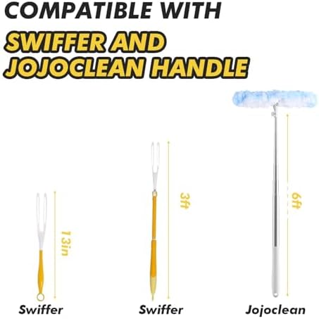 JOJOCLEAN 6 ft Extendable Duster Handle with 10 Refills