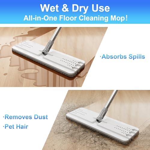 JOYMOOP Mop Bucket Set with Microfiber Pad and Toilet Brush Holder