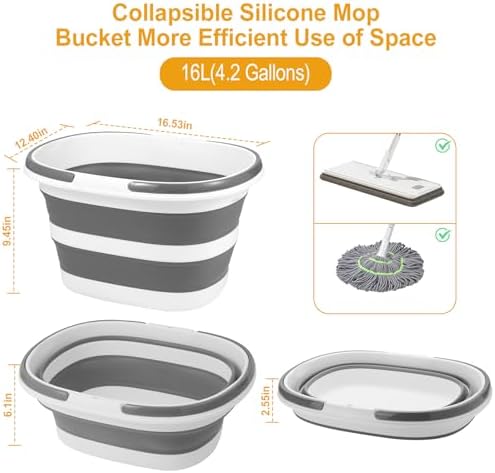 COKIHOM Collapsible Mop Bucket with Handle 42 Gallons
