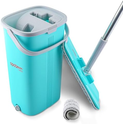 Spotzero by Milton Flat Mop and Bucket with Wringer Set