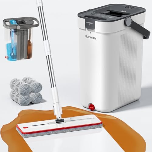 HoMettler 3-Tank Mop and Bucket Set with 4 Microfiber Pads 1