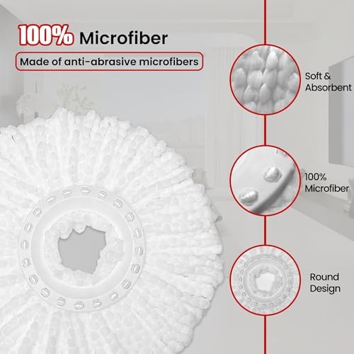 BOCA STORY Circle Mop Heads 4Pcs Scrub Brush