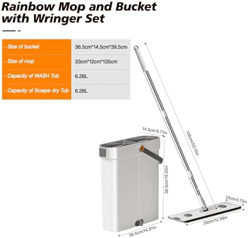 CTIME Mop and Bucket Set with Wringer for All Floors