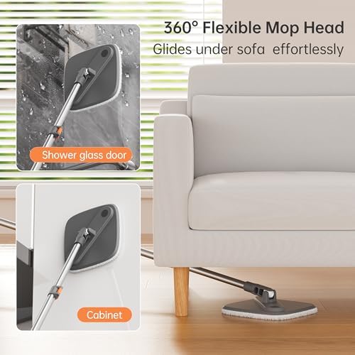 KZKR Spin Mop and Bucket with Clean Dirty Water System