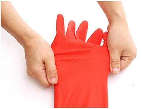 Thick Rubber Cleaning Gloves with Warm Lining 2 Pairs