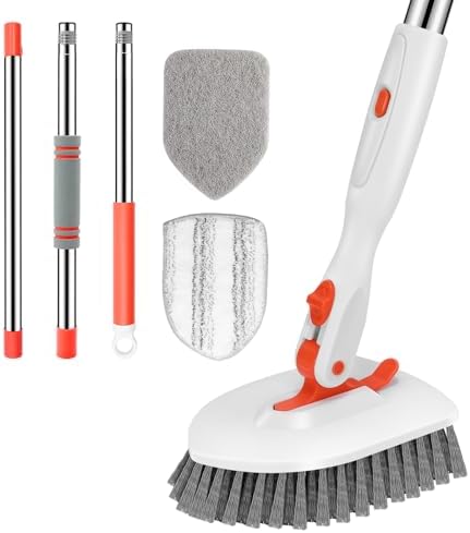 SetSail 3-In-1 Floor Scrub Brush with 52-inch Handle