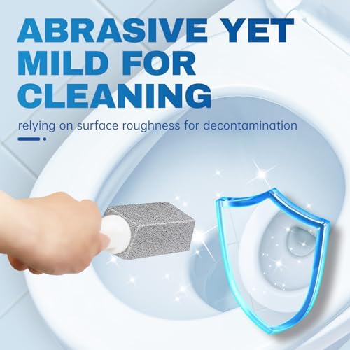 Vacplus Toilet Brush - Pumice Stone Cleaner with Long Handle 2 Pack