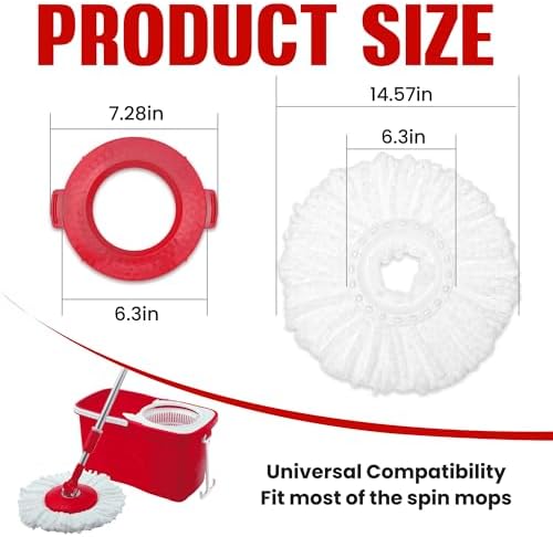BOCA STORY Circle Mop Heads 4Pcs Scrub Brush