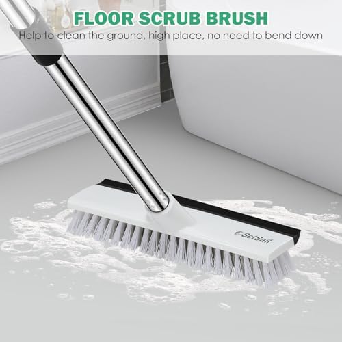 SetSail 2-in-1 Floor Scrub Brush with 51-Inch Adjustable Handle