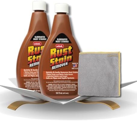 GROVE Whink Rust Stain Remover 16 oz with Microfiber Cloth - 3 Pack