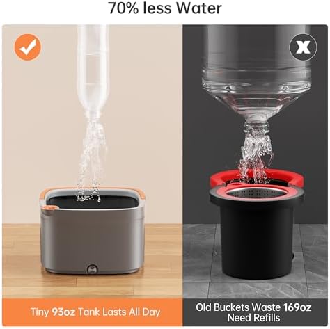 KZKR Spin Mop and Bucket with Clean Dirty Water System