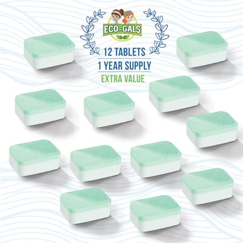 ECO-GALS Dishwasher Cleaner 12 Tablets 12 Month Supply Unscented
