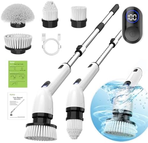 TUYU Cordless Electric Spin Scrubber with LED Display 1