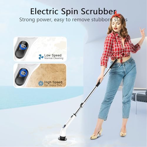 TUYU Cordless Electric Spin Scrubber with LED Display 1