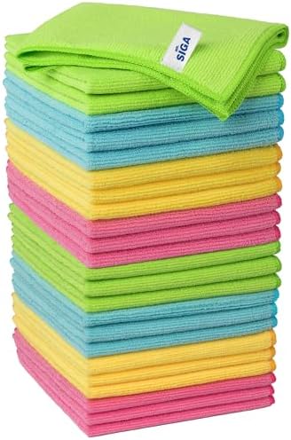 MRSIGA Microfiber Cloths 24-Pack 126x126 Inches
