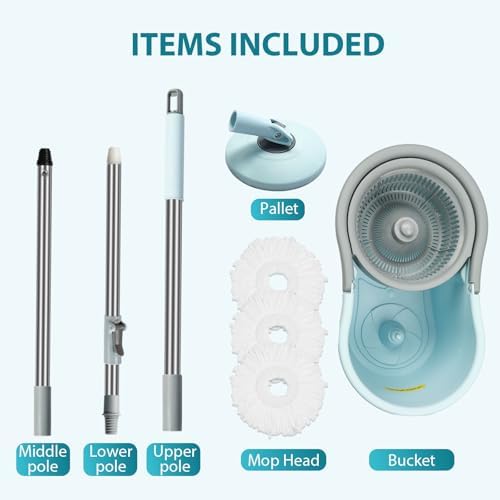Gzdisbek Spin Mop and Bucket Set with Wringer