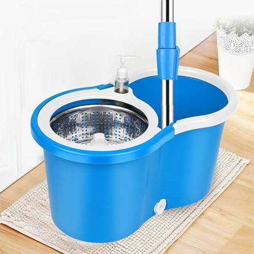 Roixeeds Spin Mop and Bucket Set with Wringer Blue