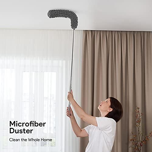 DELUX Microfiber Feather Duster Set 7 Pieces with 100 Inch Extendable Pole