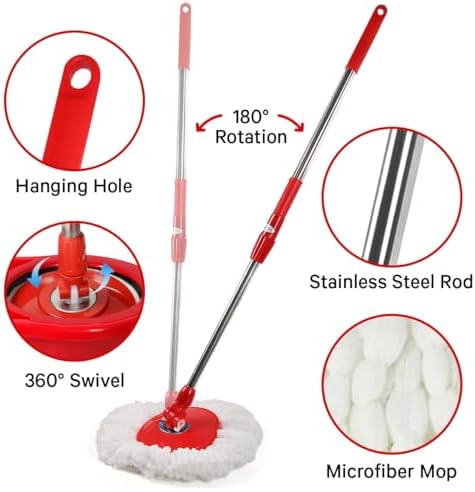 TAKTICK Foot Pressure Spin Mop with 7L Bucket Set