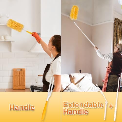 YHOVID Heavy Duty Duster Refills with 360 Feather Duster and 3FT Handle