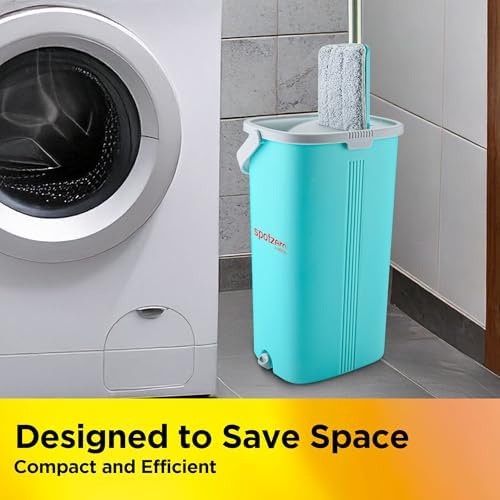 Spotzero by Milton Flat Mop and Bucket with Wringer Set