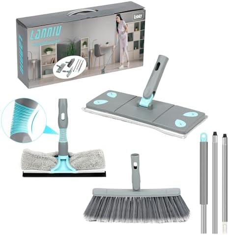 LANNIU 3-in-1 Detachable Broom and Mop Set Combo for RV