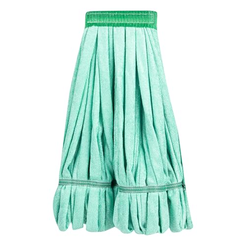 Restaurantware Mop Head Refill - Microfiber Green 5 Inch Headband 18 Ounce Machine Washable