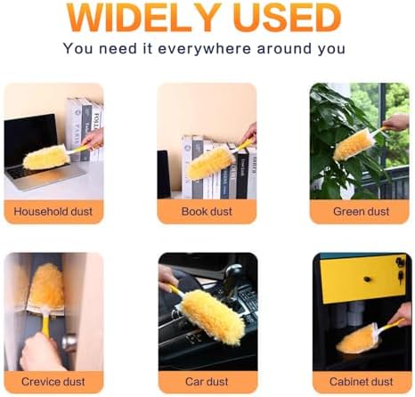 YHOVID Heavy Duty Duster Refills with 360 Feather Duster and 3FT Handle