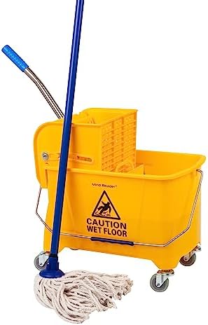 Mind Reader Mop Bucket with Wringer - 22 Qt Yellow