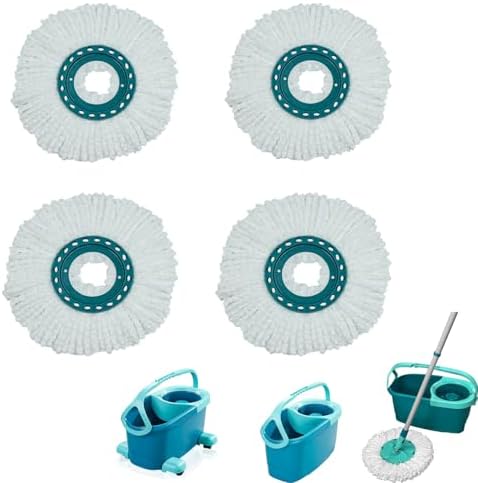 4 Pack Microfiber Spin Mop Heads for Leifheit Twist