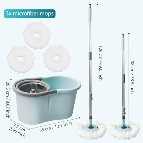 Gzdisbek Spin Mop and Bucket Set with Wringer