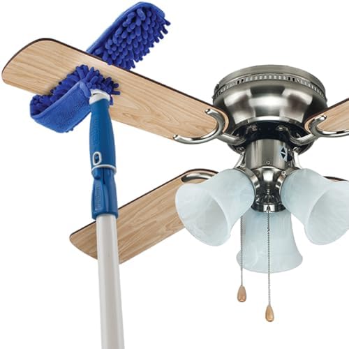 UNGER Ceiling Fan Duster with Reusable Microfiber Sleeve