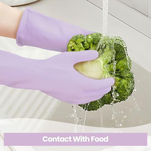 Jsocoah 4 Pairs Waterproof Kitchen Dishwashing Gloves