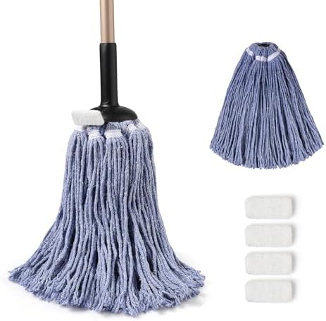 Eyliden String Mop with 2 Reusable Heads and 4 Scouring Pads 1