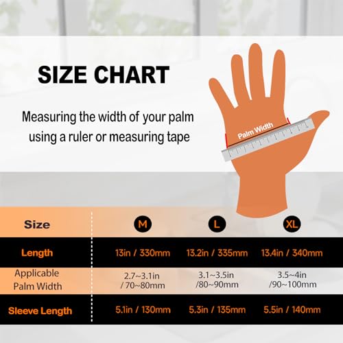 Black Thick Rubber Cleaning Gloves - 2 Pairs Heavy-Duty