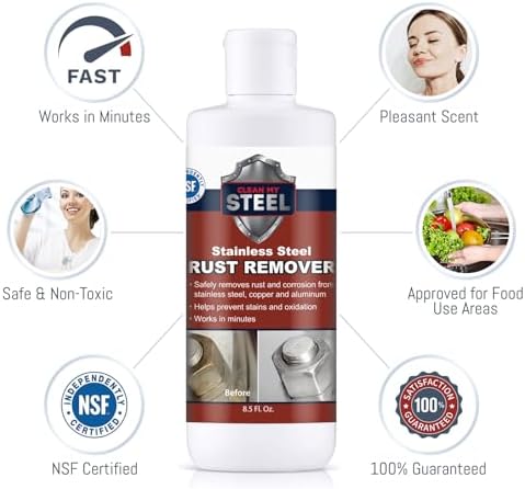 CLEAN MY STEEL Rust Remover for Stainless Steel Surfaces