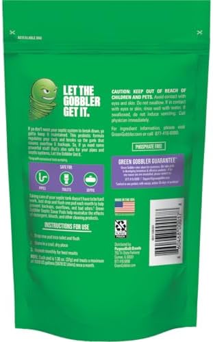 Green Gobbler Septic Tank Treatment Packets - 12 Month Supply