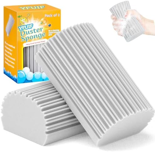 2-Pack Magic Sponge Duster for Cleaning Windows and Baseboards