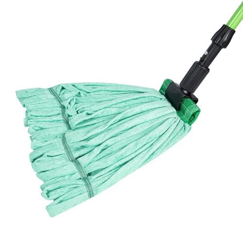 Restaurantware Mop Head Refill - Microfiber Green 5 Inch Headband 18 Ounce Machine Washable