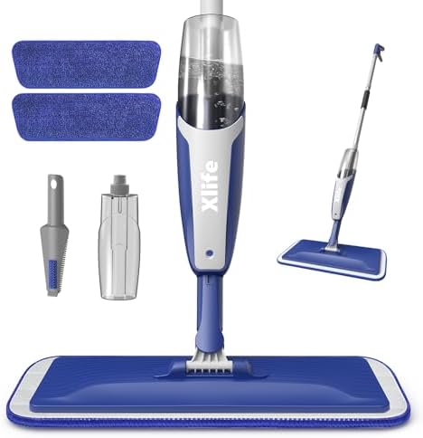 Xlife Spray Mop with 15 oz Bottle 2 Microfiber Pads