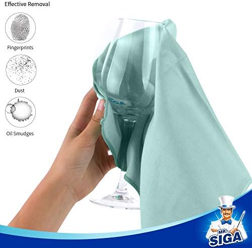 MRSIGA Ultra Fine Microfiber Cloths for Glass Pack of 12