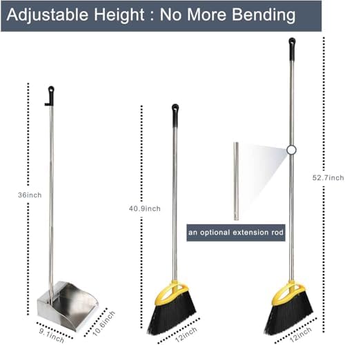 Gloffer Broom and Dustpan Set for Indoor Cleaning