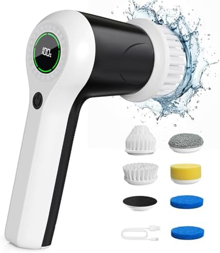 PUFTEM Electric Spin Scrubber Cordless with Battery Display