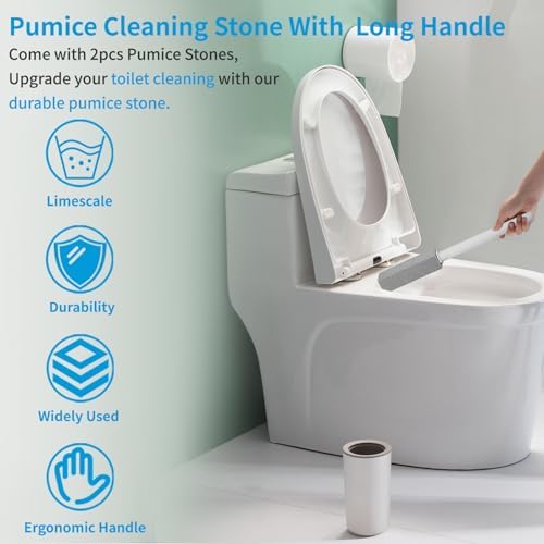 Herda 3 Pack Pumice Stones with Extra Long Handle