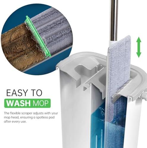 ZJSYJJ Mop and Bucket Set with Wringer for Easy Floor Cleaning