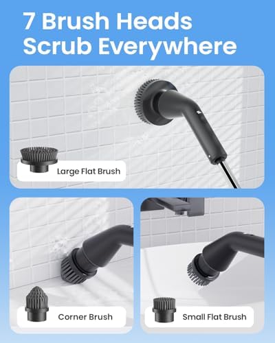 Leebein Electric Spin Scrubber with 7 Heads and 2 Speeds