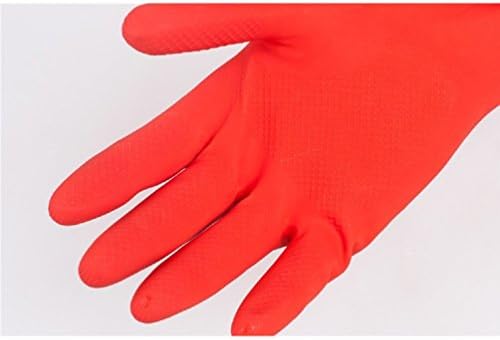 Thick Rubber Cleaning Gloves with Warm Lining 2 Pairs