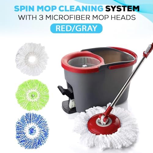 SIMPLI-MAGIC 79349 Spin Mop System with 3 Mop Heads
